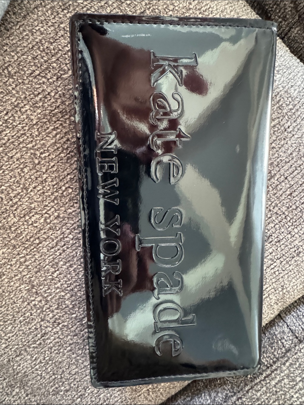 kate spade Black Patent Logo Continental Wallet